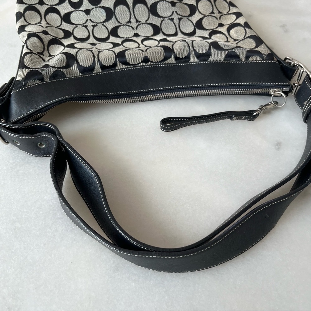 Coach Signature Slim Duffle Large 6346 Black Grey Y2K - Picture 6 of 13